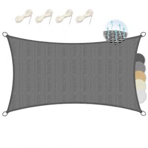 Sol Royal Voile d'ombrage 500x700 cm Anthracite - SolVision HS9 - HDPE Tissus respirant - Protection solaire et UV