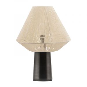 House Doctor Lampe à poser Bakora en métal et abat jour Corde Beige
