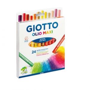 Giotto Olio Maxi - Etui 24 pastels à l'huile, Assortiment