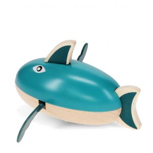 Jouet de bain requin à remonter en bois Rex London
