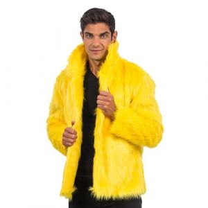 Ruedelafete Manteau en fausse fourrure, Jaune taille XL