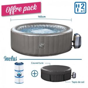 NetSpa PACK Spa gonflable rond IZY - 2+1 places + Lot de 3 cartouches + Bâche au sol & couverture SPARO