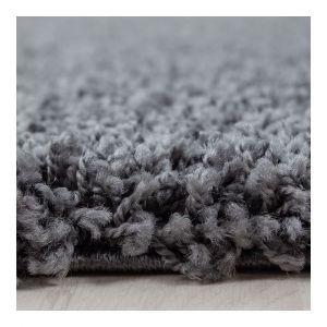 Allotapis Tapis uni shaggy rond Bright Ø 80 Gris