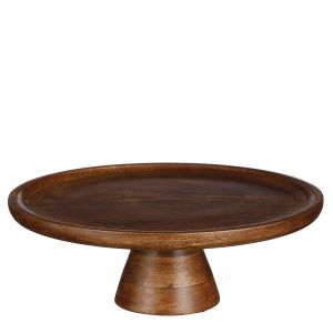 Mica Decorations Assiette à Gâteau Tallo - H10 x Ø30 cm - 100% Bois de Mangue FSC - Marron foncé