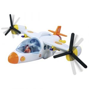 Simba Toys 109252615 Avion de sauvetage Sam le pompier Fire Swift (42 cm) &ndash; Grand avion jouet avec benne basculante, figurine, cheval & de nombreuses fonctions, avec lumi&egrave;re et son pour enfants &agrave; partir de