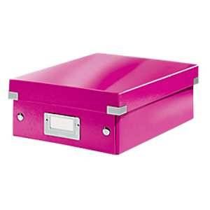 Leitz 6057-00-23 - Boîte de rangement Click & Store, petit format avec compartiments, en PP, coloris rose métallique