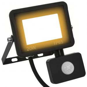 VidaXL Projecteur &agrave; LED avec capteur 20 W Blanc chaud