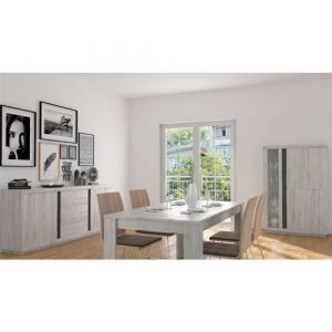 Azura home design Salle à manger complète lisa dark - Gris
