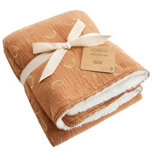 Combelle Couverture réversible100x100cm - Douce Hirondelle camel