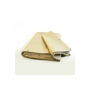 Bache Chantier 4,10x3,10 m - Ultra résistante - Etanche - Anti-UV - Fabrication française - Ivoire - Oeillets