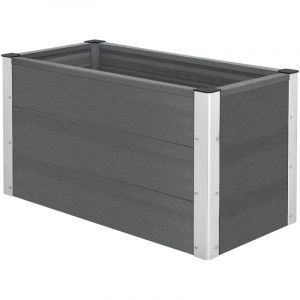 Neu holz Caisse à Fleurs Bac à Fleurs Pot de Fleurs Bois Composite WPC Gris 100 x 50 x 50 cm