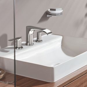 Hansgrohe Vivenis, Mélangeur lavabo 3 trous 90 avec vidage à tirette, saillie 150 mm, 75033, Coloris: chrome - 75033000