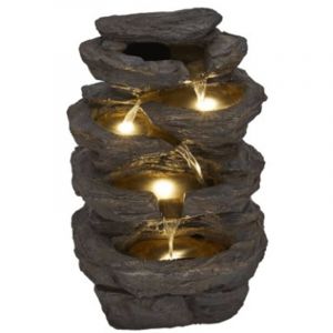 Ubbink Fontaine de jardin Miras avec cascade et éclairage LED