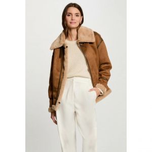 Morgan Blouson suédine zippé caramel femme - Taille 40