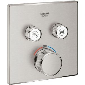 Grohe Thermostatique pour installation encastrée 2 sorties Grohtherm SmartControl Supersteel Réf. 29124DC0