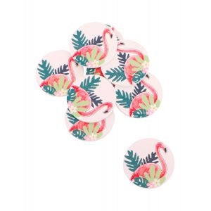12 Confettis ad sifs flamant rose tropical 2,8 cm