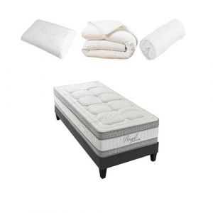 HYPSOM - Pack Pr&ecirc;t &agrave; dormir ROYAL 5* 90x190 cm - Matelas M&eacute;moire de forme + Sommier + Accessoires