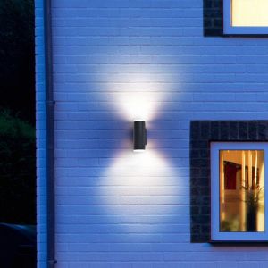 Ledvance ENDURA CLASSIC IVE W Außenleuchte, Wandleuchte, GU10, dunkelgrau, Aluminium, einfache Installation, Diffusor aus Glas oder PMMA, IP65