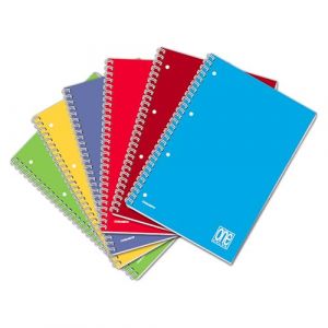 Blasetti - Lot de 6 One Color - Cahier de composition Reliure à spirale - Format A4 (22,2x29,7) - 160 pages en papier ordinaire 80 g/m² - feuilles lignées - Lignage 1R - Couverture en carton