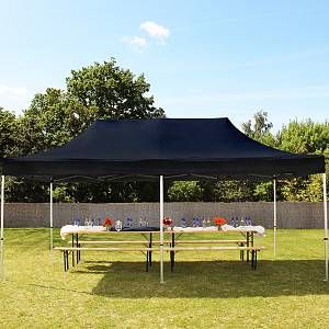 Intent24 Tente pliante 3x6 m sans bâches de côté noir PROFESSIONAL tente pliable ALU pavillon barnum.FR