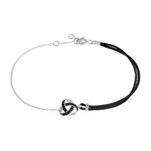 Image de Cleor Bracelets Bracelet en Argent 925/1000 Bicolore et Oxyde Noir Femme - Couleur Unique - Taille multicolor