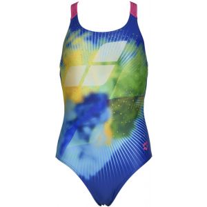 Arena Placement Swim Pro Back One Piece Swimsuit Girls, Multicolore/bleu 140 Maillots de bain