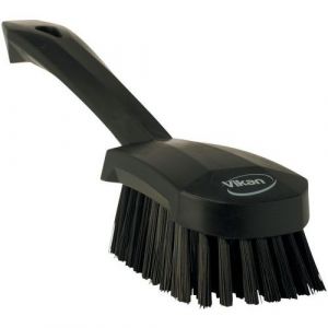 Vikan Hygiene 4192-9 Washing brush,short handle, black, stiff, 270mm /10