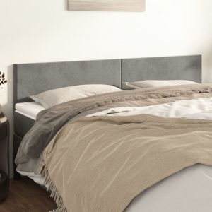 VidaXL T&ecirc;tes de lit 2 pcs Gris clair 100x5x78/88 cm Velours
