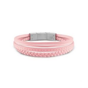 Image de Guess Bracelet homme Malibu rose en acier argenté