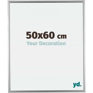 Your Decoration - 50x60 cm - Cadres Photos en Plastique Avec Verre acrylique - Anti-Reflet - Excellente Qualité - Argent - Cadre Decoration Murale