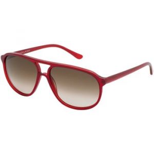 Lozza Unisex SL1827M ZILO SPORT 0718 Lunettes de soleil Acétate Rouge Marron Pilote Normale Sfumé