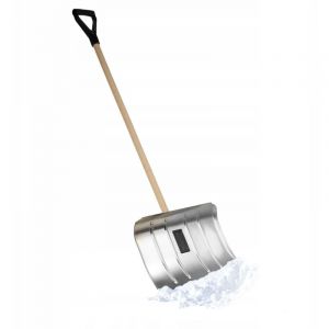 Pelle &agrave; neige en aluminium avec manche en bois et poign&eacute;e en d - Remise &agrave; neige ergonomique - Bateau &agrave; neige robuste (50 cm de large) - Kadax