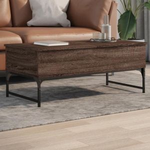 VidaXL Table Basse, Bout de Canapé avec Pieds Réglables, Table d'Appoint Salon Salle de Séjour Intérieur, Moderne, Chêne Marron Bois d'Ingénierie et Métal
