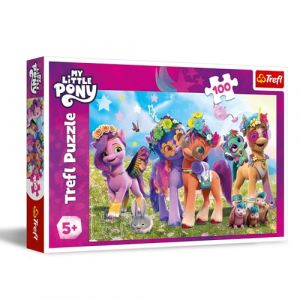 Trefl My Little Pony, Drôles de Poneys – Puzzle de 100 Pièces – Puzzle Coloré avec des Personnages de Bande Dessinée, Divertissement Créatif, Loisir pour Les Enfants à partir de 5 Ans