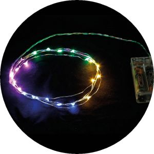 Ruedelafete Guirlande mini-leds lumineuse 20 leds &agrave; piles, Multicolore 2m