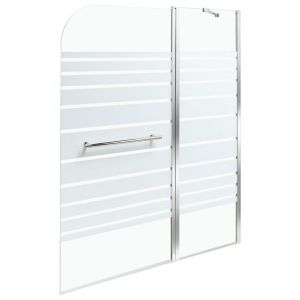 Beliani Paroi de Douche Minimaliste en Verre Trempé avec Porte 140 x 100 cm Argenté Tuapi