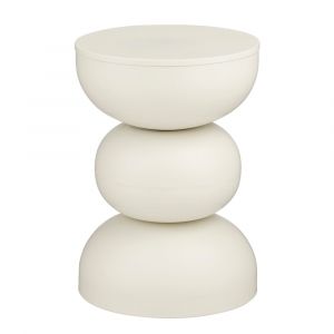 Mica Decorations Table d'appoint en métal blanc cassé D32