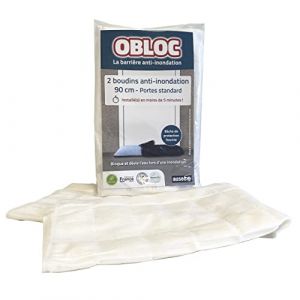 2 boudins anti-Inondation 90 cm OBLOC – 90x18 cm – Protection 10 cm de Hauteur – Écologiques – Étanches – Réutilisables