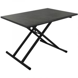 Proloisirs Table Élévatrice - Pump - Aluminium Époxy Graphite - Plateau Céramique - 120 X 75 Cm