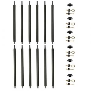 Kangui Lot de 6 poteaux de Filet de sécurité Ø25mm pour Trampolines avec Mousse, visserie et Capuchon