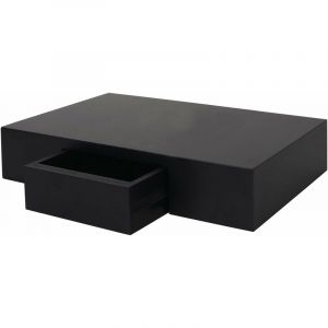 D&eacute;coshop26 Tag&egrave;re murale suspendue avec tiroir 40cm noir - noir