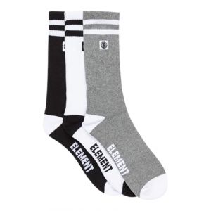 Element CLEARSIGHT Socks 3PK Chaussettes, Black/White/Grey HTR, Taille Unique Homme