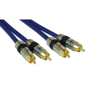 Inline 89705P - Câble audio RCA Contacts dorés 2x RCA M/M 5 m