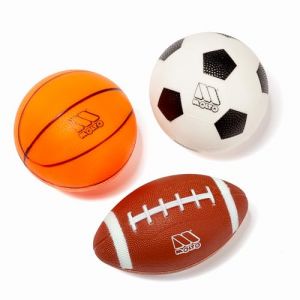 Image de M MOLTO | Ensemble de Ballons de Sport Molto : Ensemble de 3 pièces pour Enfants : Jouets de Football, de Basket-Ball et de Rugby : développement des compétences Sportives