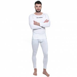 KIRKJUB&Oslash;UR "Hafjall" Hommes Set sous-v&ecirc;tements thermo 2 pi&egrave;ces blanc