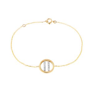 Cleor Bracelet en or jaune orn&eacute; de diamants - dor&eacute;