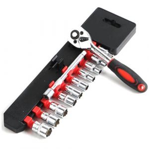 Hobby Tech Cliquet 3/8'' et douilles 6 pans Chrome Vanadium Lot de 12 pièces