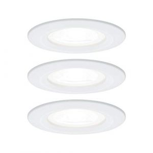 Paulmann Kit encastrable Nova rd fixe LED IP44 3x6 5W 4000K 230V GU10 51mm blanc dép/alu zinc