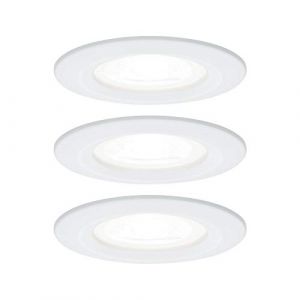 Image de Paulmann Kit encastrable Nova rd fixe LED IP44 3x6 5W 4000K 230V GU10 51mm blanc dép/alu zinc