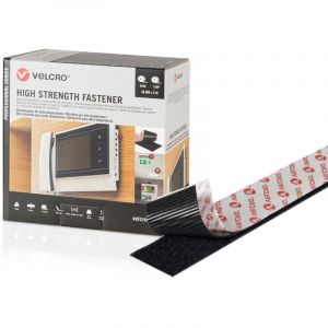 FP Velcro VEL-PS20009 -Bande de fixation, type crochet solide, largeur 2,0 in (50 mm) x longueur 16,4 ft (5 m), noir, 1 rouleau
